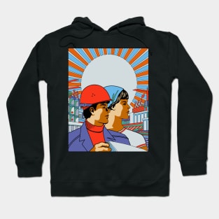 Vintage Russian Propaganda Poster - Industry and Hard Work Hoodie